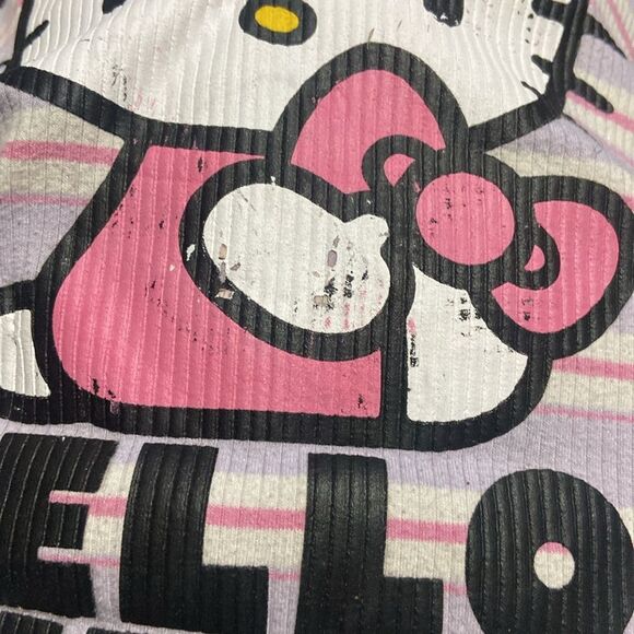 Hello Kitty Striped Kids Tank Top - Pink and White Size XL (15-17) - Picture 6 of 9
